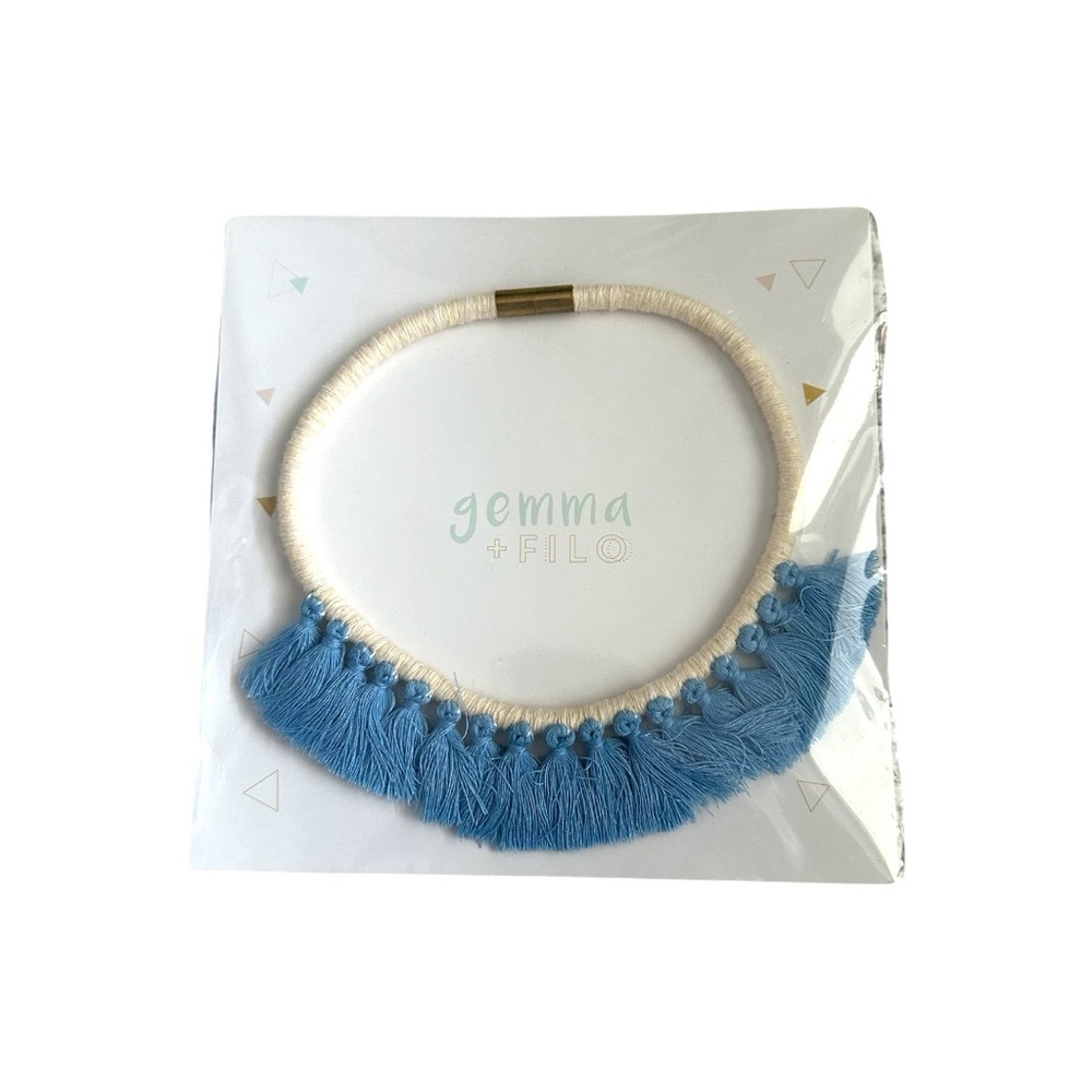 Gemma + Filo Blue Tassel Necklace